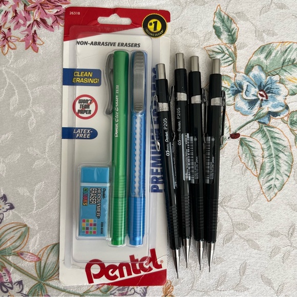 Pentel 0.5 Mechanical Pencils and Premium Erasers - Picture 1 of 10
